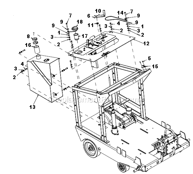 Page K Diagram and Parts List for MK-6026KBG  MK Diamond Concrete Saw